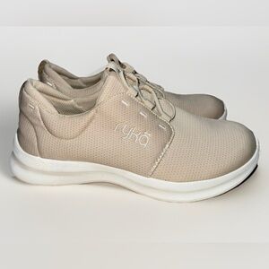 Ryka Women’s 7 W Renew Recovery Slip On Bungee Sneakers Beige White Shoes wide